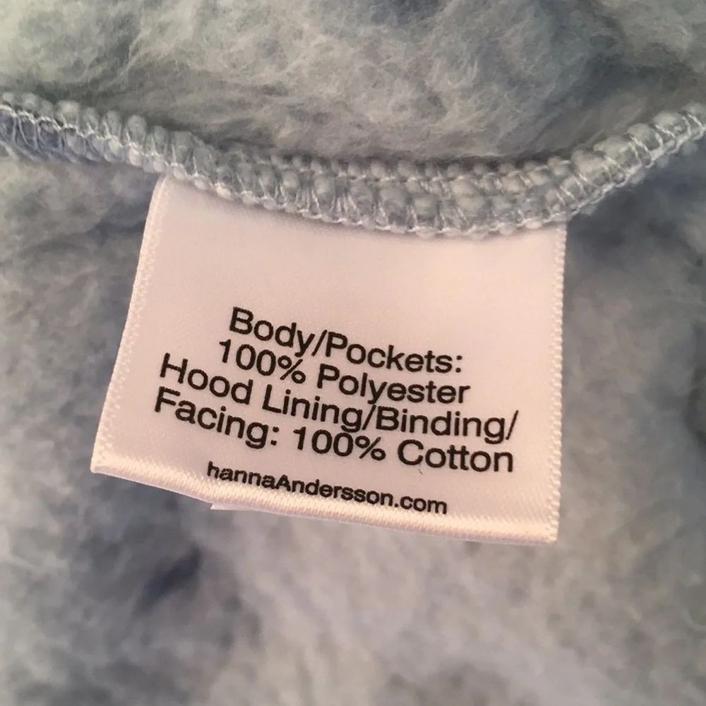 NWT Hanna Andersson girls teal fleece hoodie jacket in 6-7